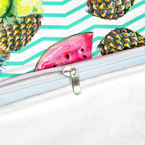 Image of Summer Pineapple Lemon Watermelon Comforter Set - Beddingify