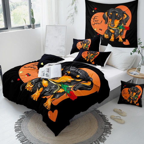 Image of Love Of Dachshund Comforter Set - Beddingify