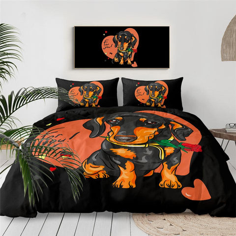 Image of Love Of Dachshund Comforter Set - Beddingify