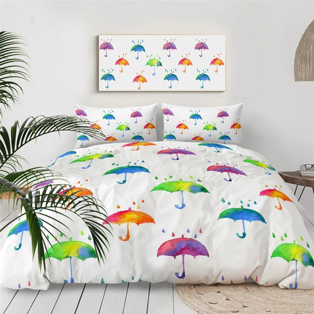 Rainbow Umbrella Bedding Set - Beddingify