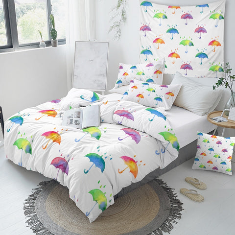 Image of Rainbow Umbrella Bedding Set - Beddingify