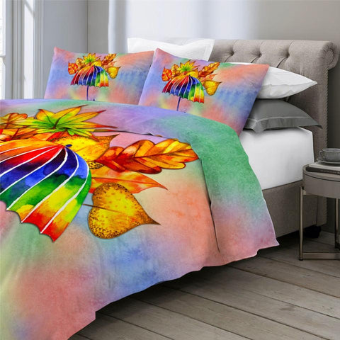 Image of Colorful Umbrella Comforter Set - Beddingify