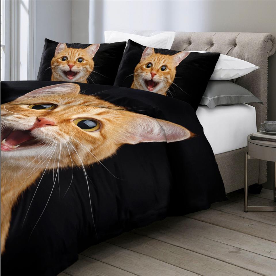 Happy Smiling Cat Comforter Set - Beddingify