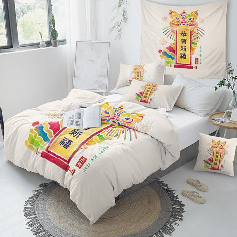 Image of Lion Dance Comforter Set - Beddingify