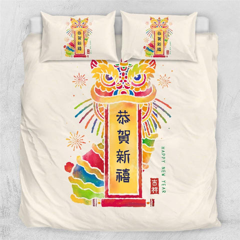 Image of Lion Dance Comforter Set - Beddingify