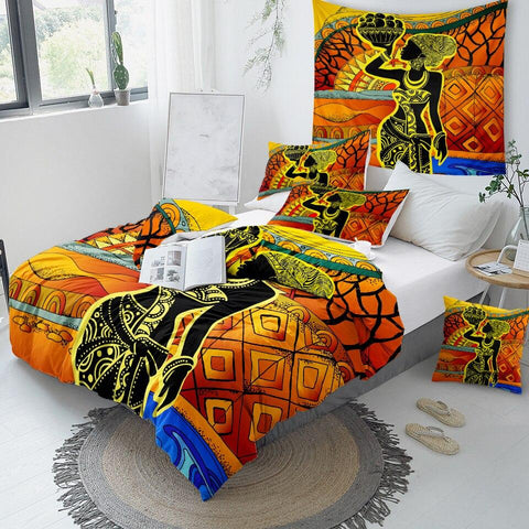 Image of African Girl Art Comforter Set - Beddingify