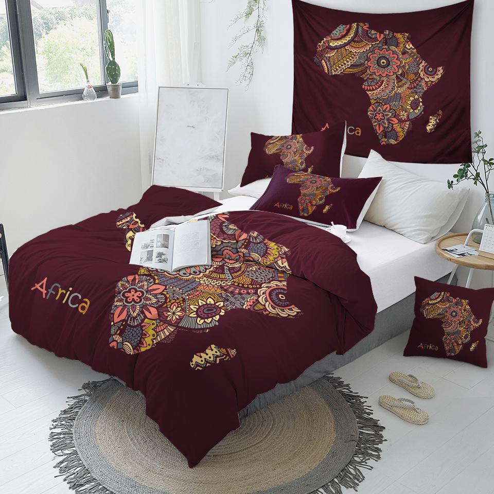 African Culture Map Comforter Set - Beddingify