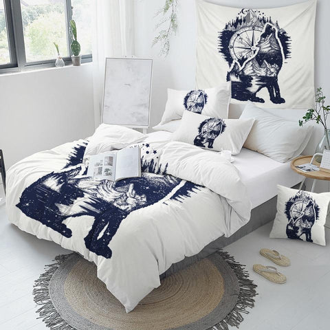 Image of Tarot Howling Wolf Comforter Set - Beddingify