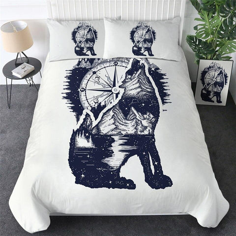 Image of Tarot Howling Wolf Comforter Set - Beddingify