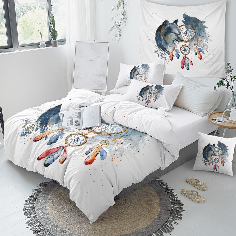 Dream Catcher Howling Wolf Comforter Set - Beddingify
