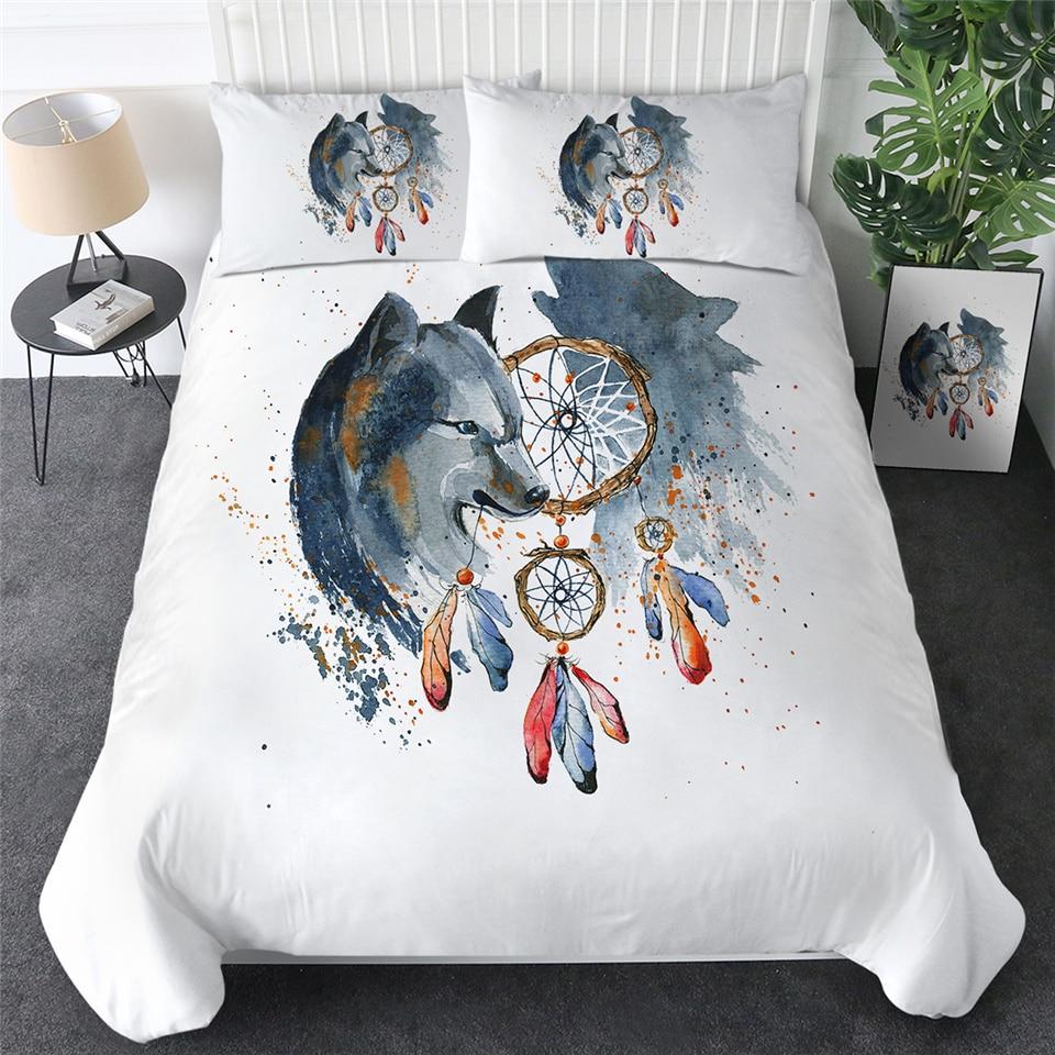 Dream Catcher Howling Wolf Comforter Set - Beddingify