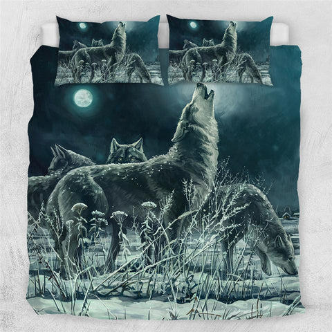 Image of Howling Wolves Comforter Set - Beddingify