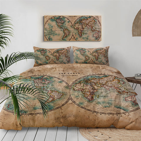 Image of Geography World Map Bedding Set - Beddingify