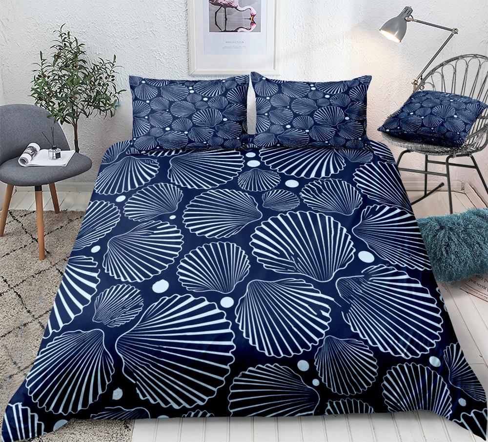 Blue Shells Bedding Set - Beddingify