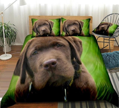 Image of Green Labrador Comforter Set - Beddingify