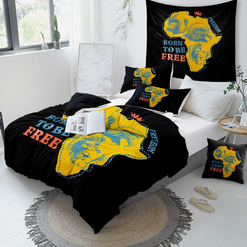 Image of Born To Be Free African Map Bedding Set - Beddingify