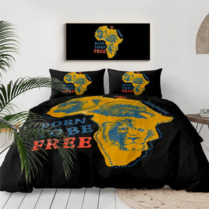 Born To Be Free African Map Bedding Set - Beddingify
