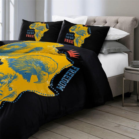 Image of Born To Be Free African Map Comforter Set - Beddingify