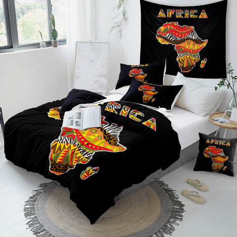 African Themed Map Bedding Set - Beddingify