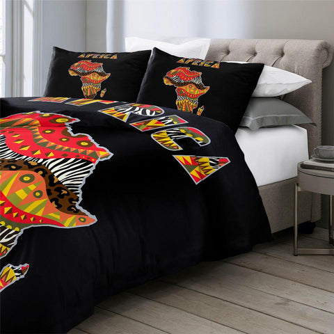 Image of African Themed Map Comforter Set - Beddingify
