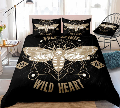 Image of Gothic Moth Bedding Set - Beddingify