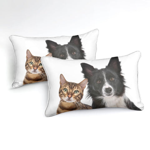 Image of Cute Dog And Cat Comforter Set - Beddingify