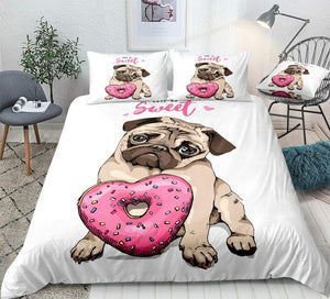 Pug And Donut Bedding Set - Beddingify