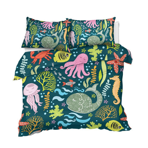 Image of Underwater World Comforter Set for Kids - Beddingify