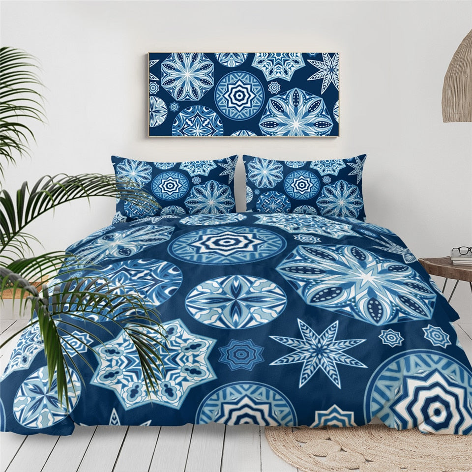 Blue Mandala Indigo Themed Bedding Set - Beddingify