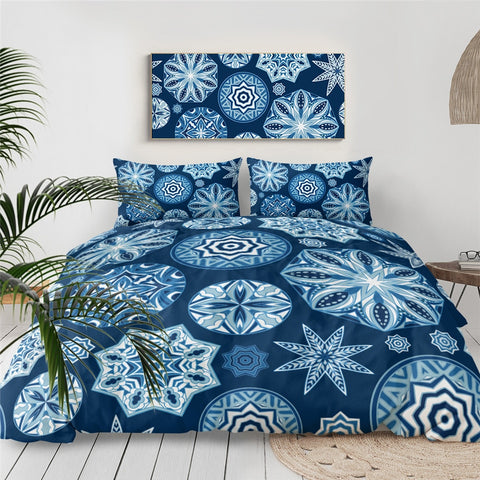 Image of Blue Mandala Indigo Themed Bedding Set - Beddingify