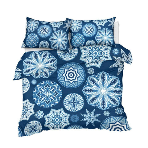 Image of Blue Mandala Indigo Themed Comforter Set - Beddingify