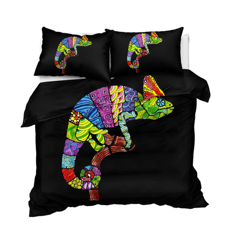 Image of Colorful Chameleon Bedding Sen - Beddingify