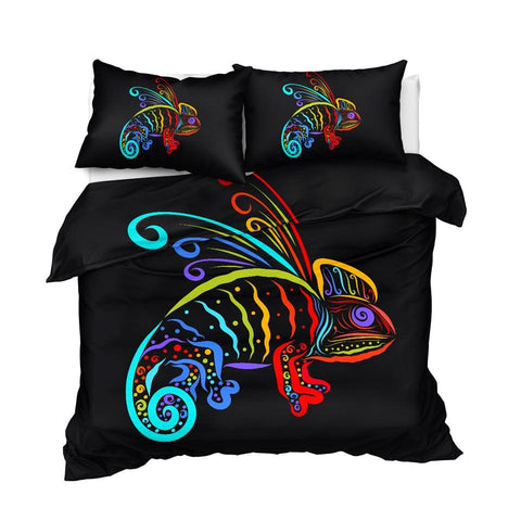 Image of Colorful Lizard Comforter Set - Beddingify