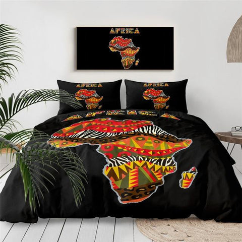 Image of African Themed Map Comforter Set - Beddingify