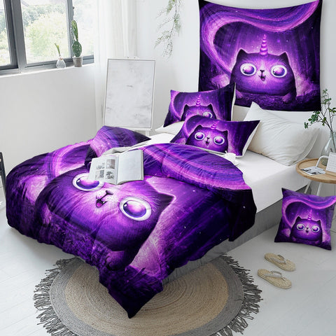 Image of Purple Caticorn Bedding Set - Beddingify