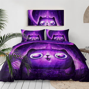 Purple Caticorn Comforter Set - Beddingify