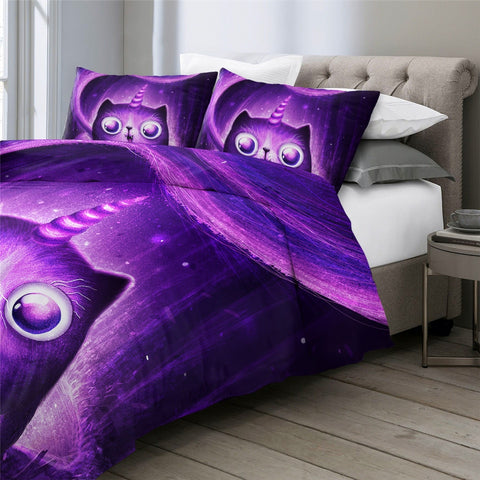 Image of Purple Caticorn Bedding Set - Beddingify