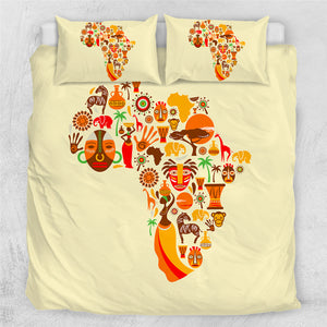 African Cultural Map Bedding Set - Beddingify