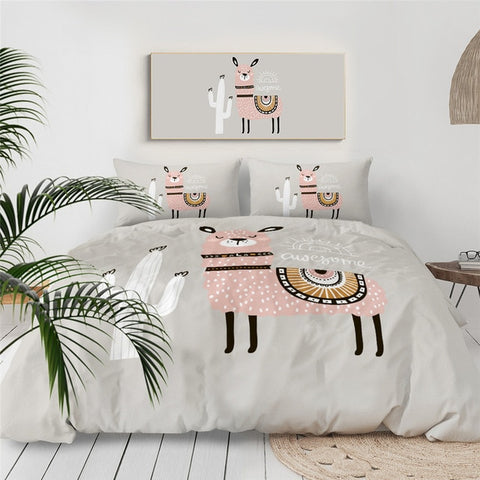 Image of Cute Llama Tribal Style Bedding Set - Beddingify