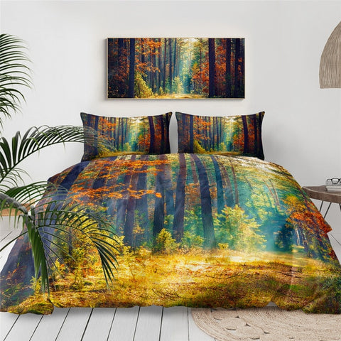 Image of Autumn Forest Nature Bedding Set - Beddingify