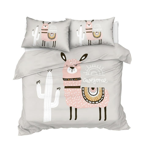 Image of Cute Llama Tribal Style Comforter Set - Beddingify