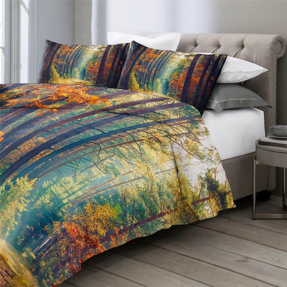 Autumn Forest Nature Comforter Set - Beddingify
