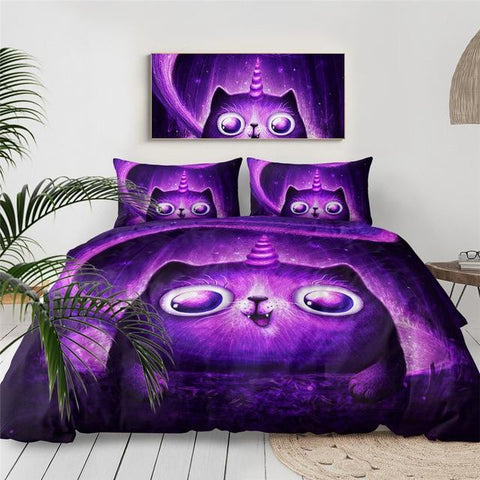 Image of Purple Caticorn Comforter Set - Beddingify