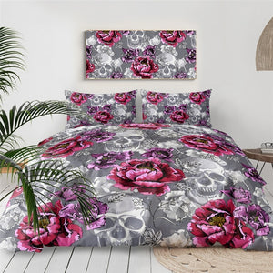 Floral Sugar Skull Bedding Set - Beddingify