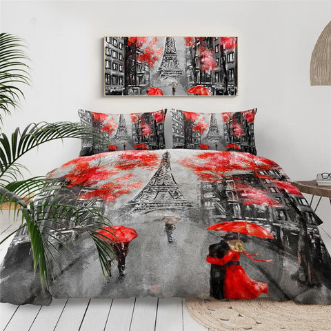 Image of Romantic Paris Tower Comforter Set - Beddingify