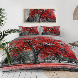 Red Tree Bedding Set - Beddingify