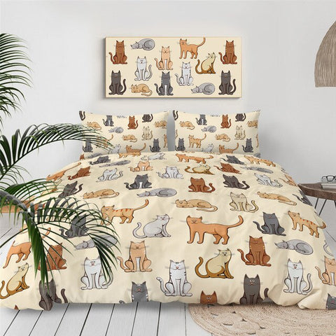 Image of Cute Cats Themed Bedding Set for Kids - Beddingify
