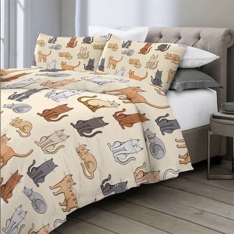 Image of Cute Cats Themed Bedding Set for Kids - Beddingify