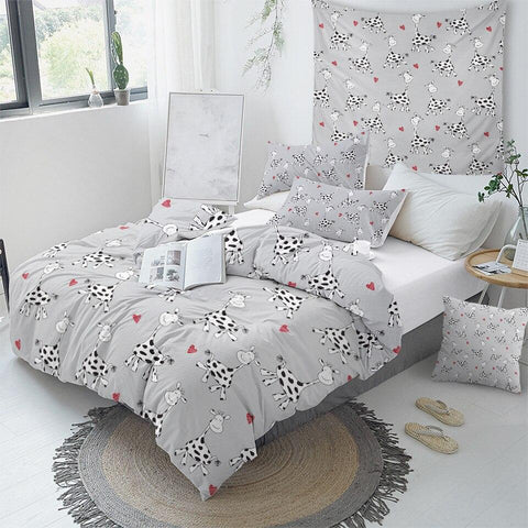 Image of Cute Milk Cow Comforter Set - Beddingify