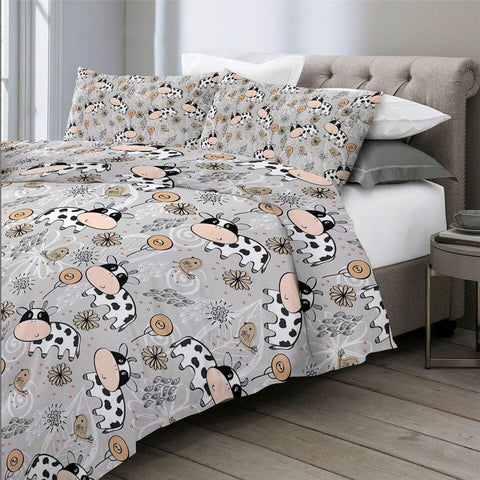 Image of Cartoon Milk Cow Comforter Set - Beddingify